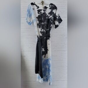R.G Kane Tye Dye Dress, Size XS, Black/Blue/White
